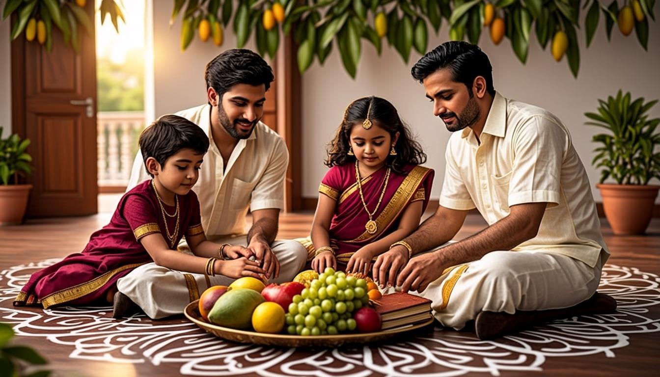 Tamil New Year (Puthandu) festival illustration
